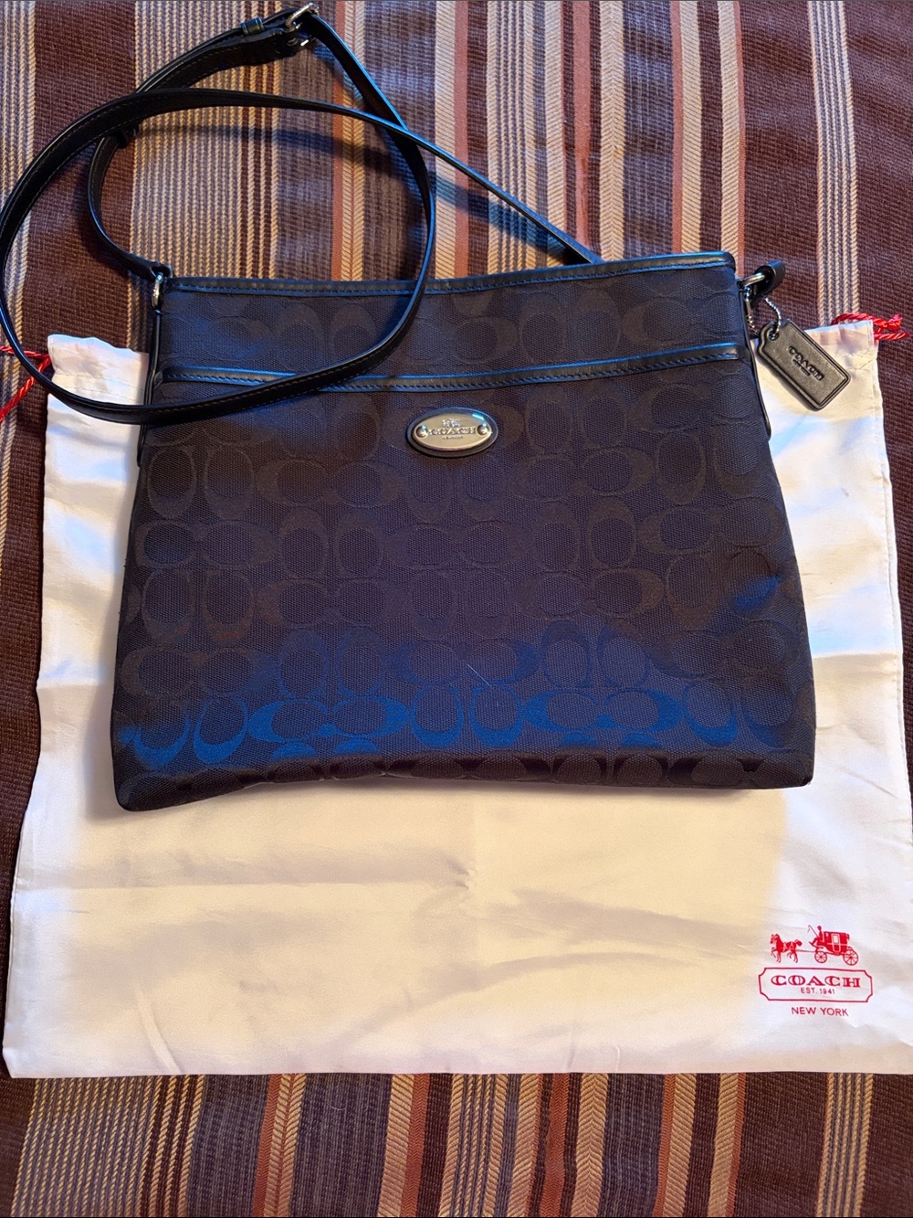 Coach Black/Brown Signature Crossbody Bag
